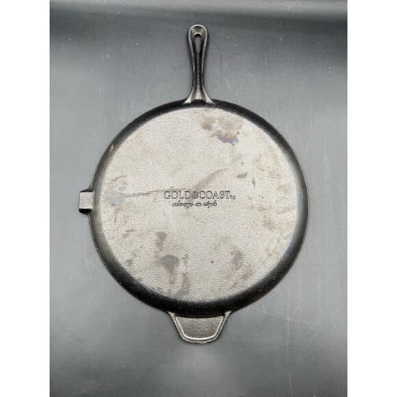 11" Gold Coast Double Handled Lipped Round Cast Iron Grill/Skillet/Pan - Picture 6 of 7